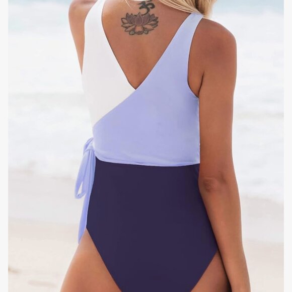 Cupshe purple wrap onepiece bathing suit NWT - Picture 2 of 5